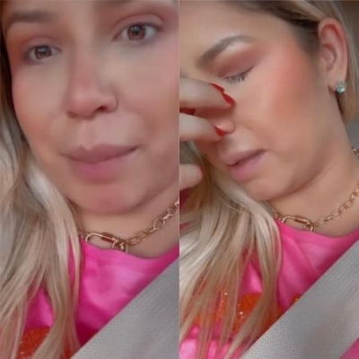Marília Mendonça tem ressaca de vinho e fãs brincam: 'Culpa da alface'.