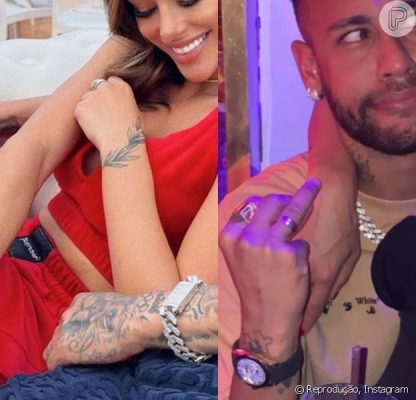 Aliança de Neymar chama atenção em foto do jogador com Bruna Biancardi. Confira