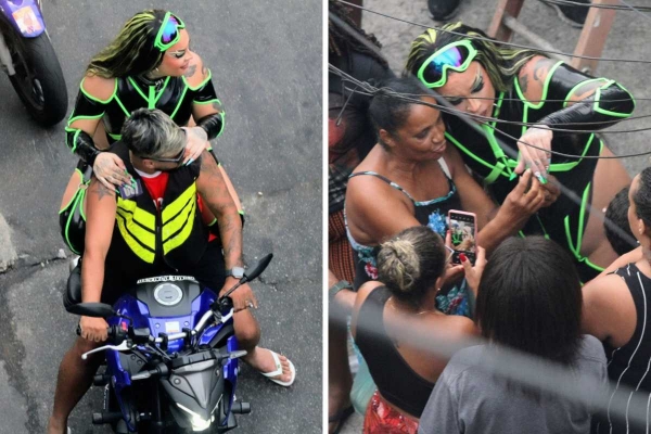 Gloria Groove anda de mototáxi ao gravar clipe com dono do hit ‘Aí Preto’