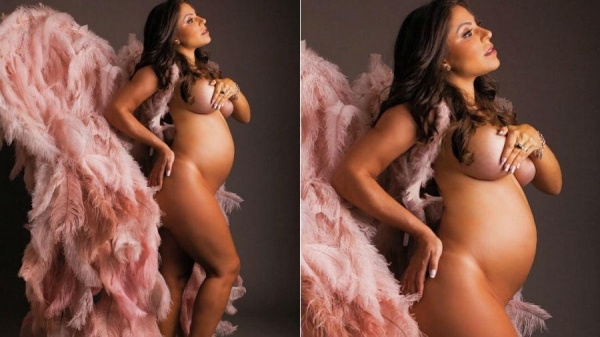 Grávida, Andressa Ferreira posa nua e ganha elogio da sogra, Gretchen