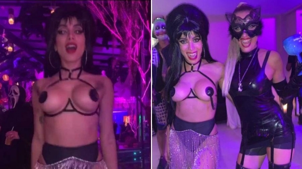 Anitta usa adesivos nos seios e festa com muitos famosos termina na piscina